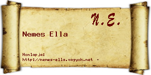 Nemes Ella névjegykártya